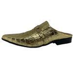 Babuche Masculino Em Couro Social Dourado Croco Ref: BB1076