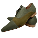 Sapato Masculino Italiano Oxford Em Couro Verde Militar Ref: D116