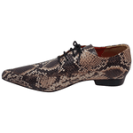 Sapato Masculino Italiano Social Executivo em Couro Cobra Natural Ref: D118 Outlet