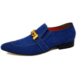 Sapato Masculino Italiano Social Executivo em Couro Azul Social Ref: D252 Outlet