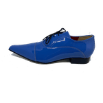 Sapato Masculino Italiano Executivo em Couro Azul Envernizado Ref: D348 - Outlet