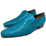 Mocassim Masculino em Couro Croko Piscina - Ocean - Ref: 390