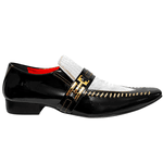 Sapato Masculino Italiano Em Couro Piano Black White Jacaré