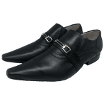 Sapato Masculino Italiano em Couro Preto Fosco Ref: D578