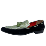 Mocassim em Couro Luxury 3D Verde Metalizado Summer Ref D581