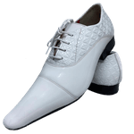 Sapato Masculino Italiano Em Couro Branco Envernizado Ref: D601 outlet 