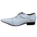 Sapato Masculino Italiano Em Couro Branco Envernizado Ref: D601 outlet 