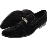 Mocassim Masculino Italiano Luxury em Veludo Preto Ref: 607