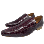 Mocassim Masculino Italiano Em Couro Croko Roxo Ursula Ref: 1107