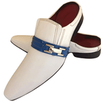 Mule Masculino Em Couro - Babuche - Blue Strip - Ref: 744