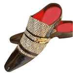 Mule Masculino Em Couro - Babuche - Black Nude Snake - Ref: 781