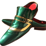 Mule Masculino Em Couro - Babuche - Green Golden Strips - Ref: 794