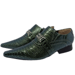 Sapato Masculino Italiano Em Couro Verde Réptil Ref: D914 Outlet