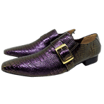 Sapato Masculino Italiano Em Couro Violeta Réptil Ref: D917 Outlet