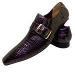 Sapato Masculino Italiano Em Couro Violeta Réptil Ref: D917 Outlet