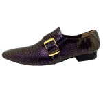 Sapato Masculino Italiano Em Couro Violeta Réptil Ref: D917 Outlet