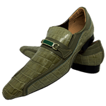 Sapato Masculino Italiano Em Couro Verde Réptil Ref: D918 Outlet