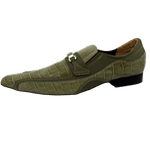 Sapato Masculino Italiano Em Couro Verde Réptil Ref: D918 Outlet