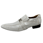 Sapato Masculino Italiano Em Couro Branco Réptil Ref: D921 Outlet