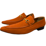 Sapato Masculino Italiano Em Couro Laranja Mocassim Ref: D937