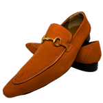 Sapato Masculino Italiano Em Couro Laranja Mocassim Ref: D937