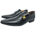 Sapato Masculino Italiano Em Couro Social Executivo Preto Tricê Ref D941 Outlet