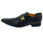 Sapato Masculino Italiano Em Couro Social Executivo Preto Tricê Ref D941 Outlet