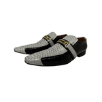 Sapato Masculino Social Em Couro Preto E Branco Ref: 945
