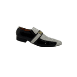 Sapato Masculino Social Em Couro Preto E Branco Ref: 945
