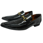 Mocassim Masculino Em Couro Preto Pontilhado Brilho Star Gold Ref: D948