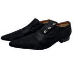 Sapato Masculino Italiano Em Couro Bovino Pêlo Preto Natural Ref: D955