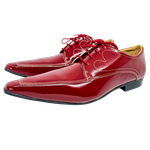 Sapato Masculino Italiano Em Couro Vinho Envernizado Luxury Ref: D957 Outlet