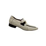 Sapato Masculino Social Bege E Preto Com Fivela Dourada Ref: 959