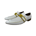 Sapato Masculino Social Branco Nobre Fivela Dourada Ref: 963
