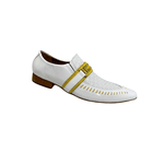 Sapato Masculino Social Branco Nobre Fivela Dourada Ref: 963