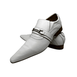 Sapato Masculino Social Branco Fivela Prata Ref: 964