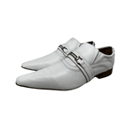 Sapato Masculino Social Branco Fivela Prata Ref: 964