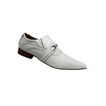 Sapato Masculino Social Branco Fivela Prata Ref: 964