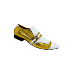 Sapato Masculino Social Branco Dourado Texturizado Ref: 966
