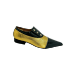 Sapato Masculino Italiano Couro Verde e Dourado com Botões Ref: 969