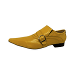 Sapato Masculino Italiano Couro Amarelo Com Fivela Dourada Ref: 971