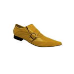 Sapato Masculino Italiano Couro Amarelo Com Fivela Dourada Ref: 971