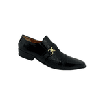 Sapato Masculino Italiano Couro Preto Liso e texturizado Ref: 977