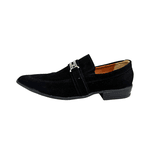 Sapato Masculino Italiano Couro Preto Camurça Ref: 979