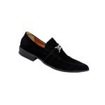 Sapato Masculino Italiano Couro Preto Camurça Ref: 979