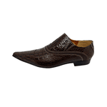 Sapato Masculino Mocassim Couro Croco Marrom Ref: 980a