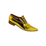 Sapato Masculino Italiano Couro Liso Dourado com Botões Ref: 982