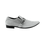 Sapato Masculino Em Couro Azul Verniz Com Prata Fashion Venezza Collection Ref: 502 Azul