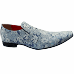 Sapato Masculino Italiano Em Couro Flowers Ref: 1137 Azul
