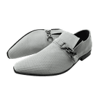 Sapato Masculino Em Couro Azul Verniz Com Prata Fashion Venezza Collection Ref: 502 Azul
